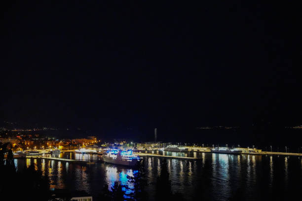 Port of split at night
