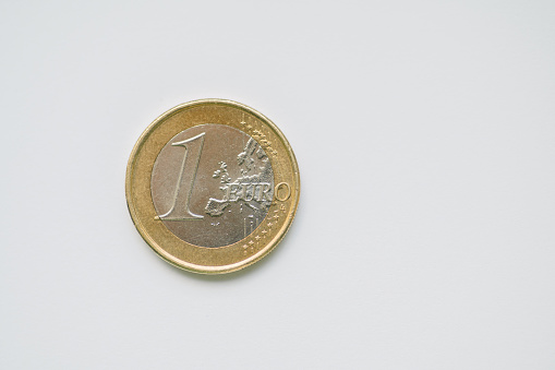1 euro coin isolated on a white background