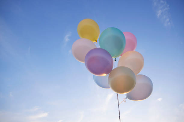 istock Dusk sky and colorful balloons 1937195237