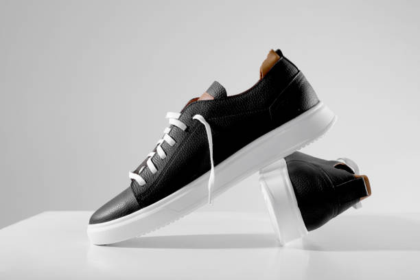 istock dark leather casual sneakers mockup on white background 1937210029