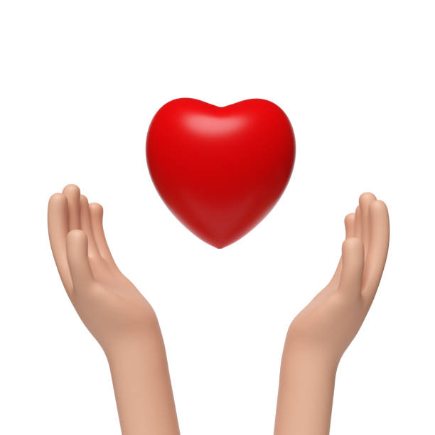 istock Cartoon hands with a heart. 3d illustration. 1937210612