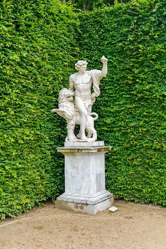 Paris, France - May 2019: Sculpture in Versailles park