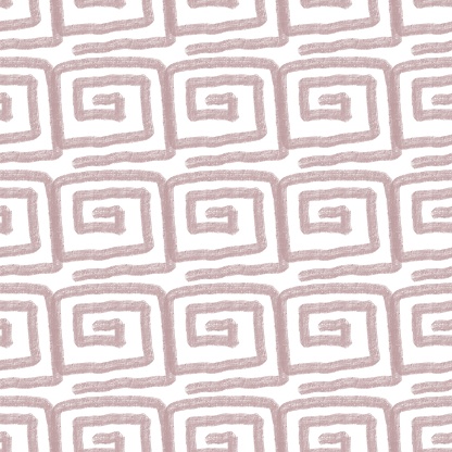 Seamless abstract geometric pattern. Simple ethnic background in beige, brown colors. Illustration. Abstract lines, meanders. Design for textile fabrics, wrapping paper, background, wallpaper, cover.