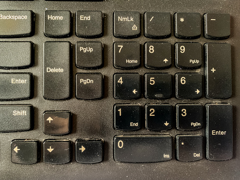 keyboard keys that look dirty or need to be cleaned, numlock keys