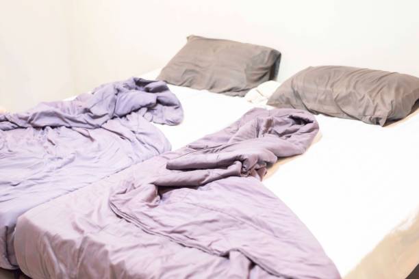 istock Blankets and pillows The use already in a hotel room 1937252672
