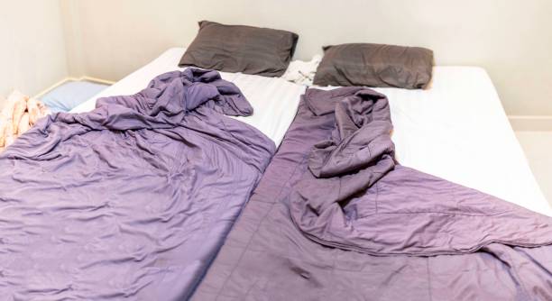 istock Blankets and pillows The use already in a hotel room 1937253206