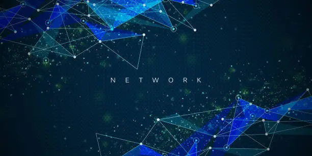 Vector illustration of Modern abstract network science connection technology internet and graphic design.