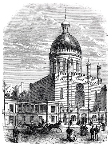 The synagogue in Glockengasse
The project was won by Ernst Friedrich Zwirner, leading architect of the Cathedral of Cologne, who designed a building in Moorish style. The new synagoge was inaugurated after four years of construction in August 1861.
Original edition from my own archives
Source : 1861 Correo de Ultramar