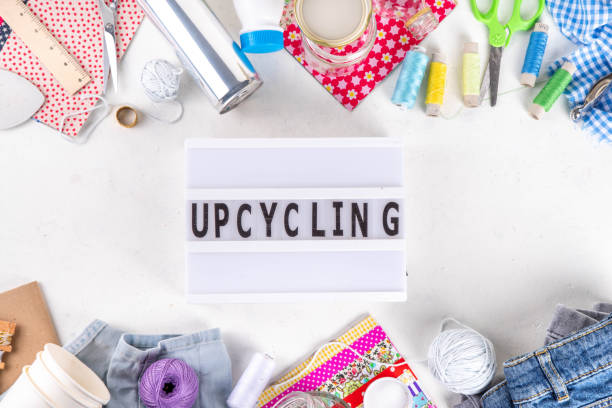 DIY upcycling ideas and materials background