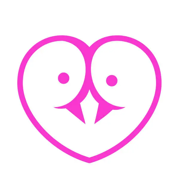 Vector illustration of love bird logo vector