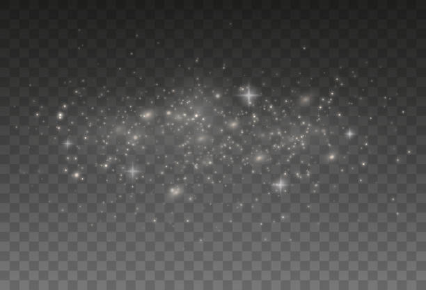 istock Christmas glowing bokeh confetti light and glitter texture overlay for your design. Festive sparkling white dust. Holiday powder dust for cards, invitations, banners, advertising. 1937281243