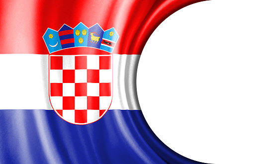 Abstract illustration, Croatia flag with a semi-circular area White background for text or images.
