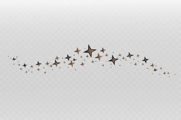 istock Shooting Star Black. Shooting star with an elegant star trail on a white background. Festive star sprinkles, powder. Vector 1937289964