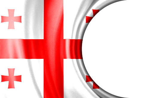 Abstract illustration, Georgia flag with a semi-circular area White background for text or images.