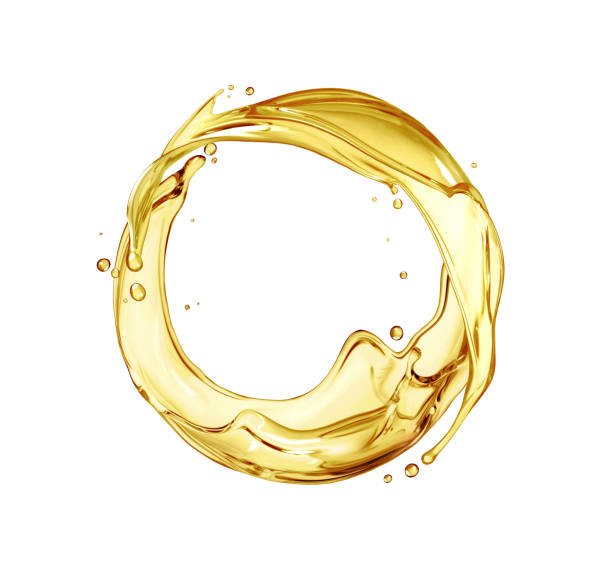 istock Beautiful olive or engine oil splashes arranged in a circle 1937298055
