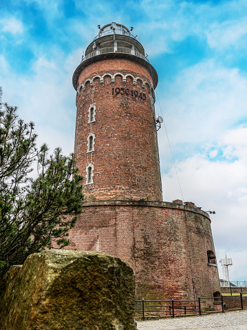 Historical brickwork Lighthouse in Kolobrzeg, Poland