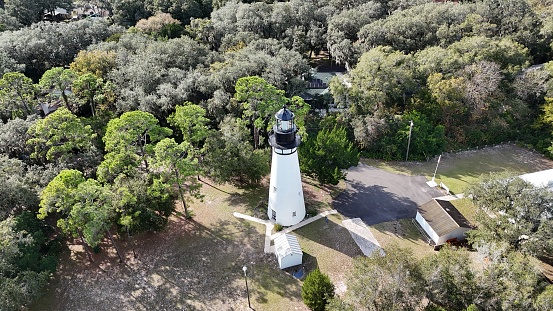 Aerial Shot of the Amelia Island Lighthouse