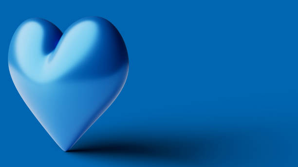 istock Glossy Blue Heart on Blue Background. 3d Rendering (Illustration) 1937319361