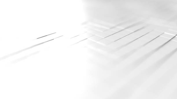 Abstract White Gradient Background with displaced Tiles. Illustration Template