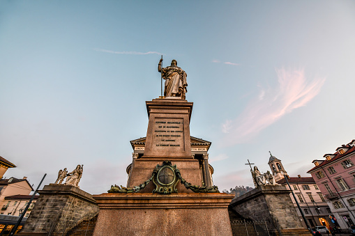 Low Angle View Of Monument To Vittorio Emanuele I In Turin, Italy