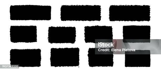 Black Rectangle Form With Jagged Edges Ripped Rectangular Grunge Shape ...