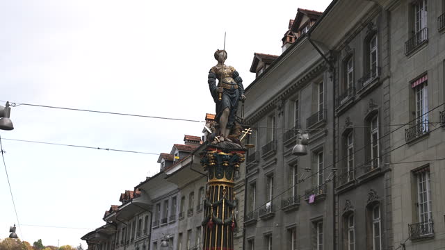 Front View Of Lady Justice Fountain In Bern, Switzerland