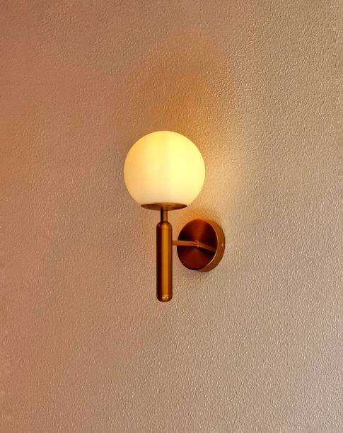 istock Yellow gold illuminating ball lamp 1937373009