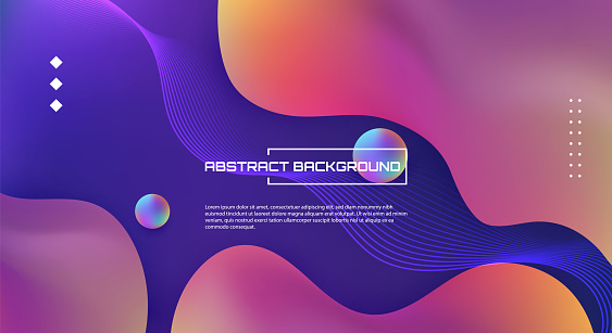 Abstract blurred blue, orange and pink gradient background, design for landing page template