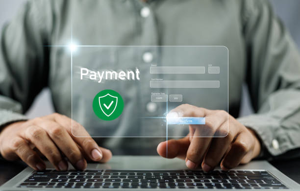 istock Digital Banking and Online Payment Concept. Man using laptop for transactions and online shopping, E-transaction and financial technology modern online shopping experience, Online purchase. 1937394589