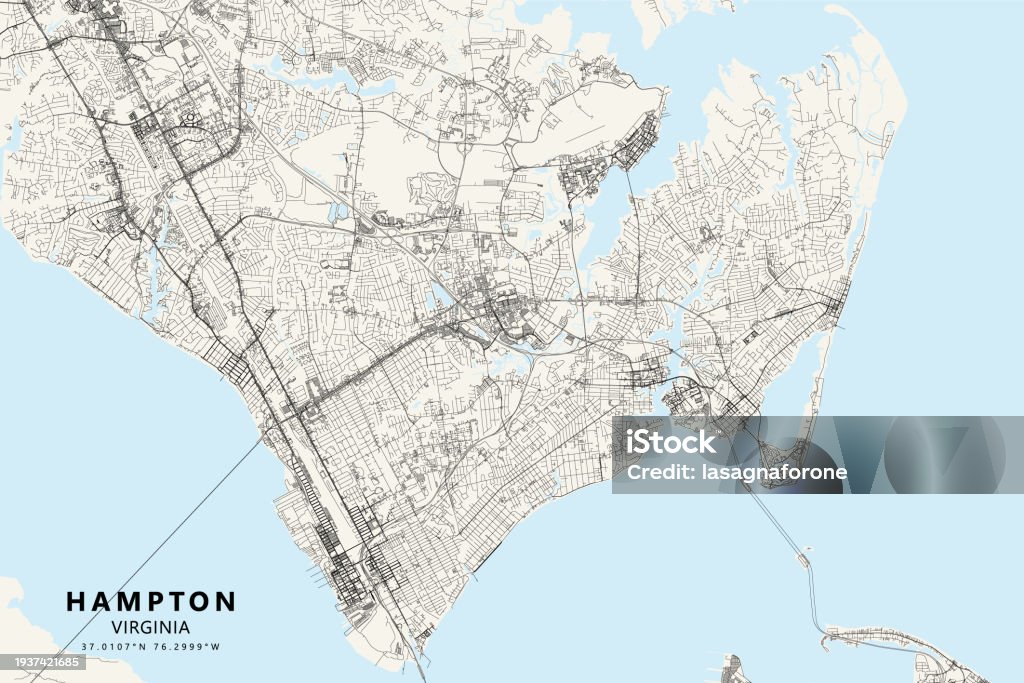 Hampton Virginia Usa Vector Map Stock Illustration - Download Image Now ...