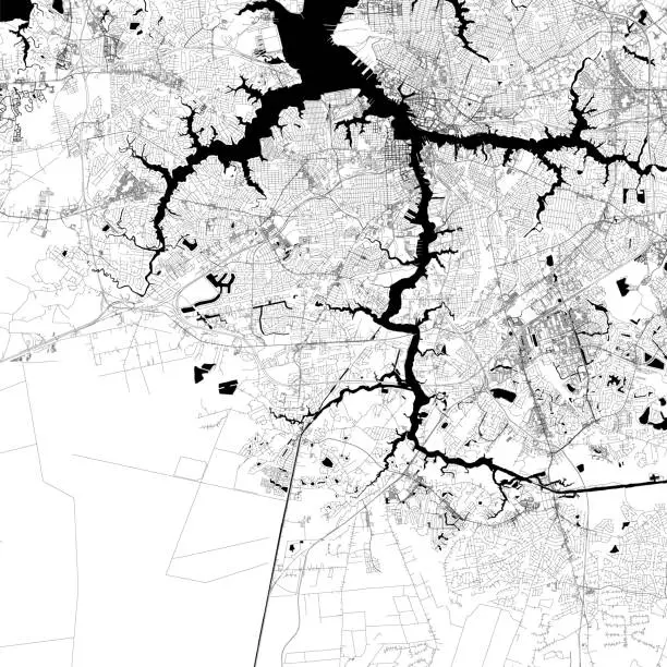 Vector illustration of Chesapeake, Virginia, USA Vector Map