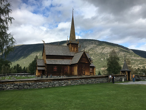 View of Lom Stave Church in Lom, Norway