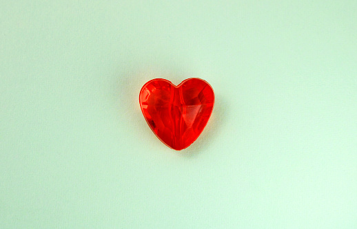 Beautiful red heart bead with transparencies