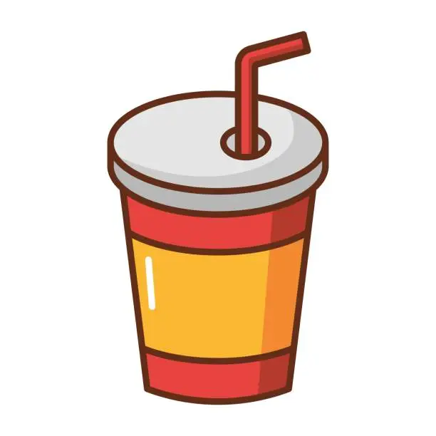 Vector illustration of Soda in a cup icon.