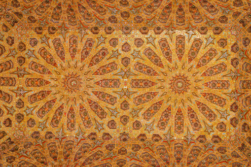 Arabic mosaic in The Hassan II Mosque, Casablanca, Morocco