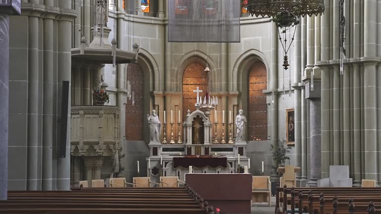 The Altar Inside St. Peter And Paul Church In Bern, Switzerland