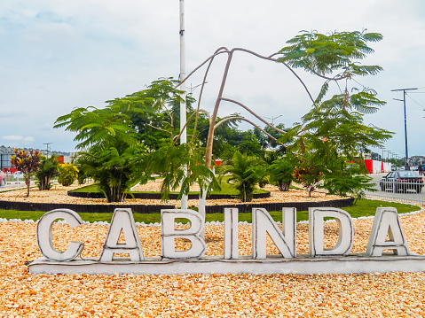 Sign on the street in Cabinda saying \