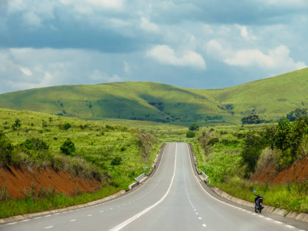 Road through the fields in Nkayi in the Republic of Congo.