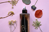 Perfume Bottle and Pressed Flowers