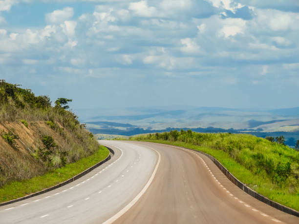Road through the fields in Nkayi in the Republic of Congo.