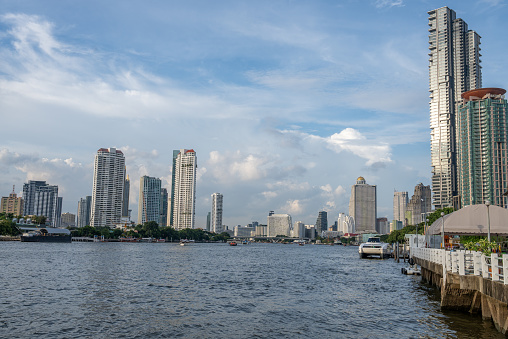 Bangkok is the capital of Thailand and the Chao Phraya is the largest and most important river in the country.
Large shopping malls, hotels and commercial buildings are located along the banks of the river.
The riverside of Bangkok is very popular with travelers and tourists from all over the world.
This area is a famous travel and tourism destination.
On the picture you can see the Chao Phraya River, hotels, ferry docks and buildings.
Bangkok Thailand
01/16/2024