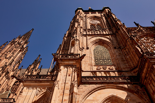 View of St. Vitus Cathedral, in Prague, capital of Czech Republic, Europe.