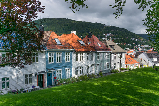 beautiful old houses in Bergen in Norway