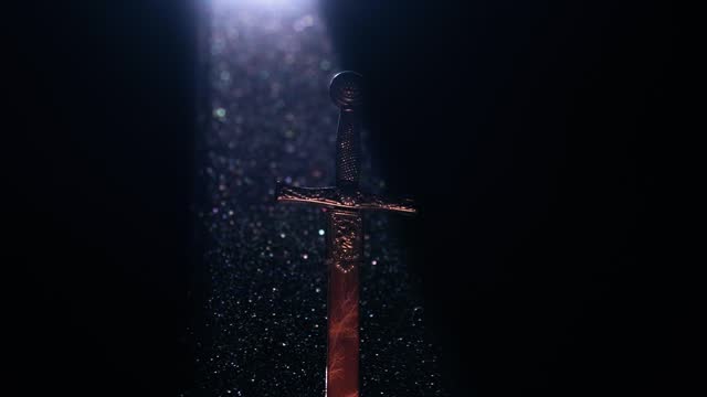 King Arthur's sword in a ray of light