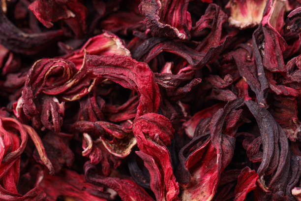 istock Dry hibiscus tea as background, closeup view 1937636723