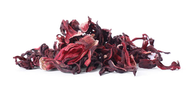 istock Pile of dry hibiscus tea isolated on white 1937638839