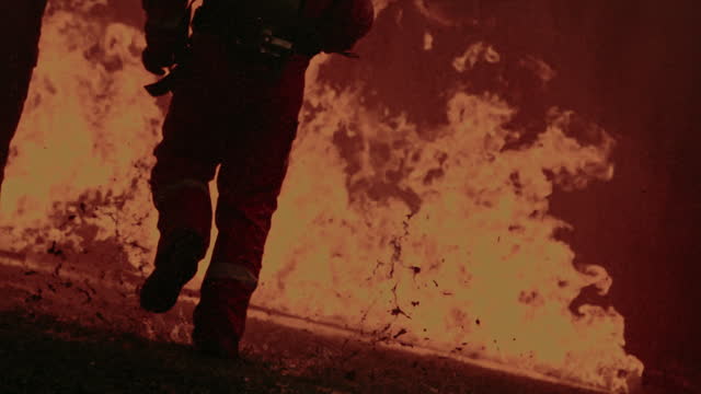 Shadow of a firefighter