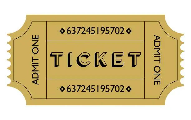 Vector illustration of Ticket. Entrance ticket