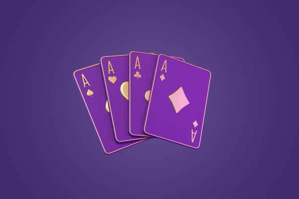 istock Playing cards on a purple background 1937748389
