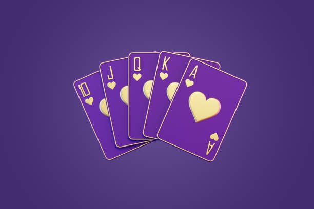 istock Playing cards on a purple background 1937748390